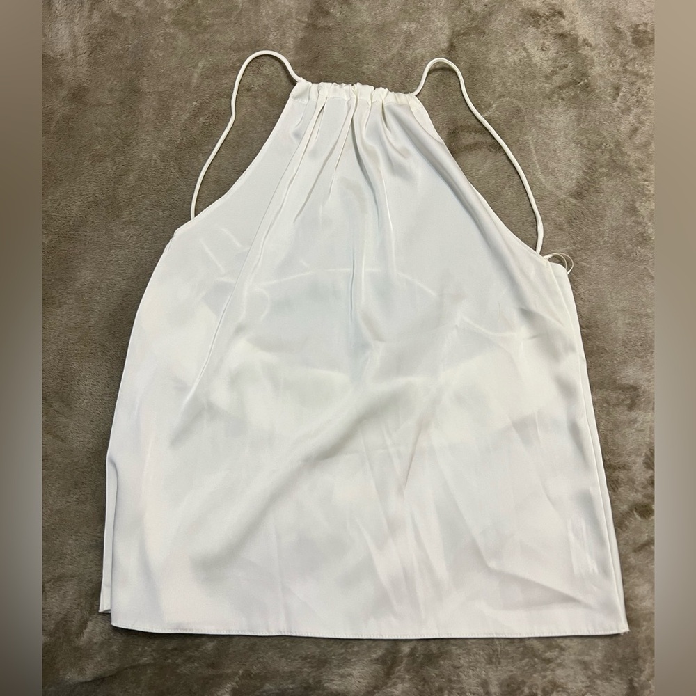 Zara Satin Open Back Blouse